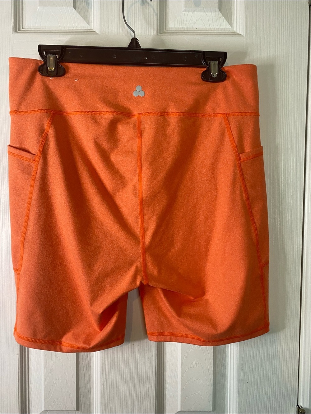 tek gear Bright Orange Women's Bike Shorts with Side Pockets - Picture 2 of 5